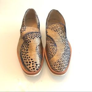 free people snake eyes loafer in gold
